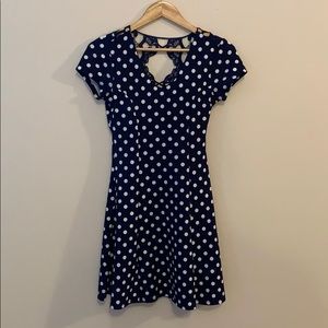Navy and white Poka Dot Dress